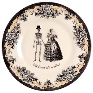 4x Royal Stafford Dinner Plate Skeleton Wedding Couple Halloween Decorative 8.5”
